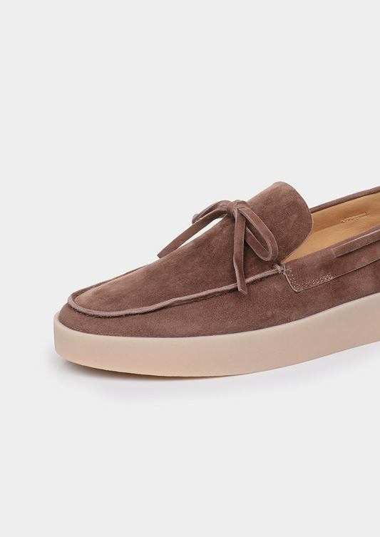 Men's Holiday Boat Loafers for Marinas and Terraces in Chestnut Taupe – view 2