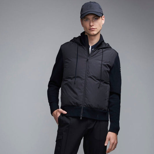 Alpine Men's Merino Wool Hybrid Hoodie – Down Insulated Layer with Natural Merino Performance for City and Trail