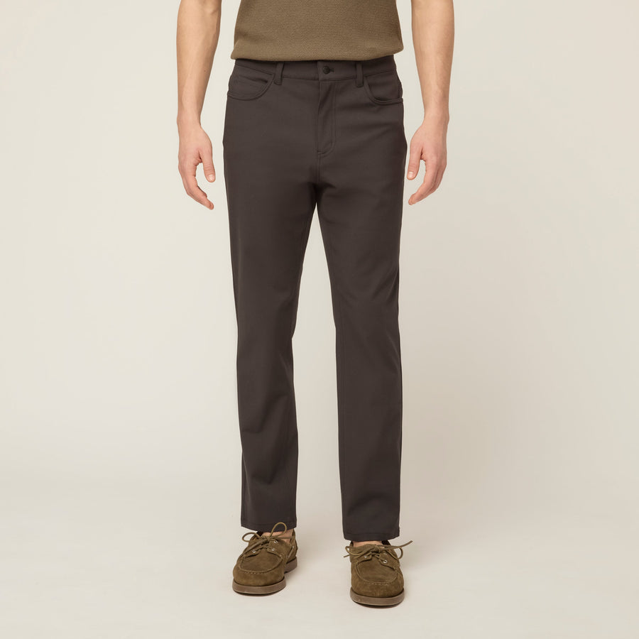 Men's Stretch Twill Five-Pocket Trousers – Durable Twill Blend, Classic Clean Cut for Everyday Wear