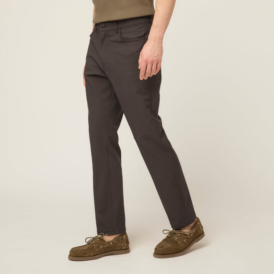 Men's Stretch Twill Five-Pocket Trousers – Durable Twill Blend, Classic Clean Cut for Everyday Wear