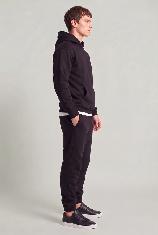 Men's Oversized Hoodie & Jogger Tracksuit Set – Relaxed Pullover Hoodie, Elasticated Waist Joggers, Two-Piece