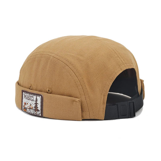 Masic Wood Men's Cotton Docker Cap – 100% Cotton, Plain Design, Adjustable 55–61 cm Fit, Five Colours