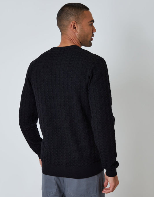 Men's Timeless Everyday Jumper for Cold Weather in Black – view 2
