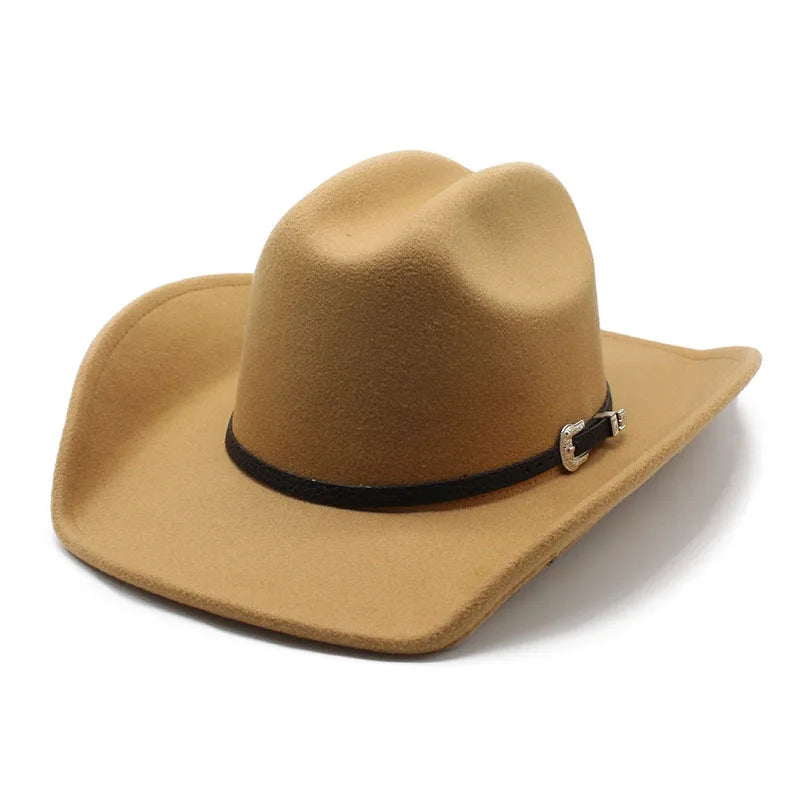 Men's Western Cowboy Hat – Wide Brim with Decorative Band, Adjustable Fit in Classic Neutral Colours
