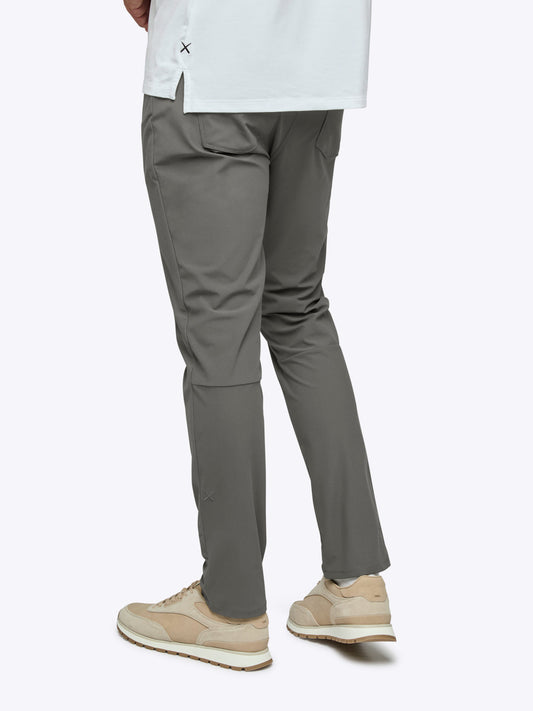 Men's Four-Way Stretch 5-Pocket Trousers – Breathable Performance Knit, Shape Retaining, Slim Fit | Steel