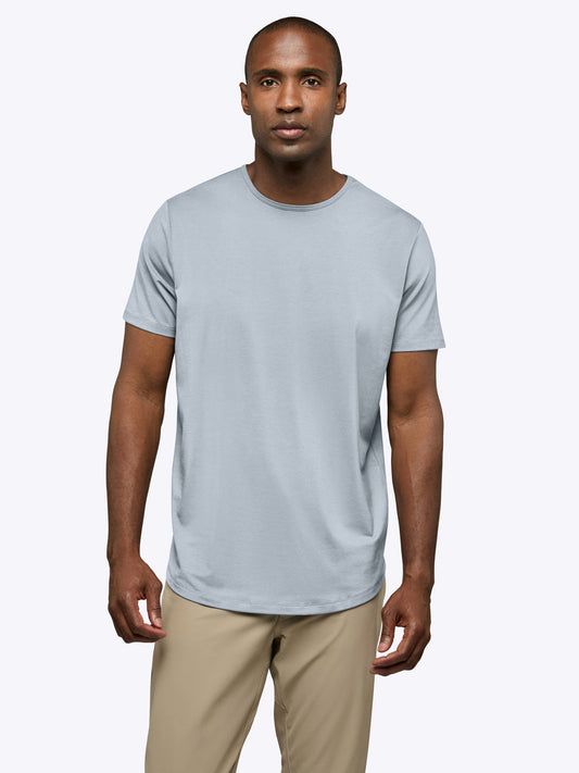 Men's Curved Hem Crew Neck T-Shirt – Soft Wrinkle-Resistant Fabric, Tailored Fit | Stratus