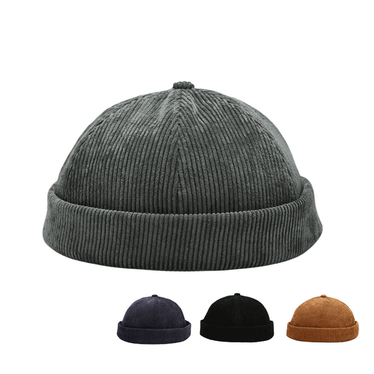 Sailor Men's Corduroy Docker Cap – 100% Cotton Corduroy, Adjustable 55–59 cm Fit, Everyday Wear