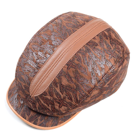 Sutton Men's Genuine Leather Flat Cap – 100% Sheepskin Leather, Classic Shape, Three Sizes 55–60 cm