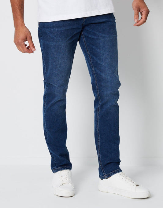 The Everyday Slim Fit Jeans in Mid Wash by SATRI & CO. – product view 2