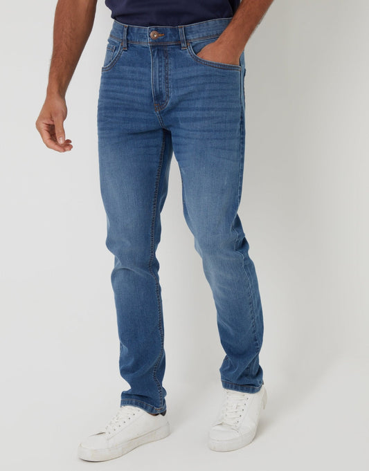 The Everyday Slim Fit Jeans in Light Wash by SATRI & CO. – product view 2