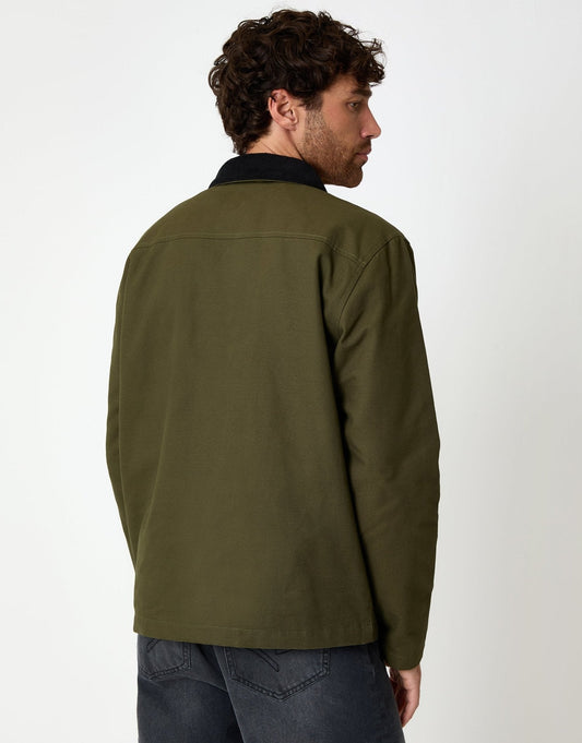Collared Lightweight Jacket in Khaki Green by SATRI & CO. – product view 2