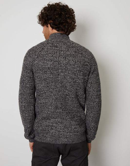 Full-Zip Cardigan in Charcoal Grey by SATRI & CO. – product view 2