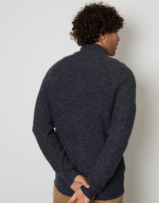 Full-Zip Cardigan in Navy by SATRI & CO. – product view 2