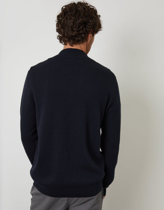 Knitted Cardigan in Navy by SATRI & CO. – product view 2