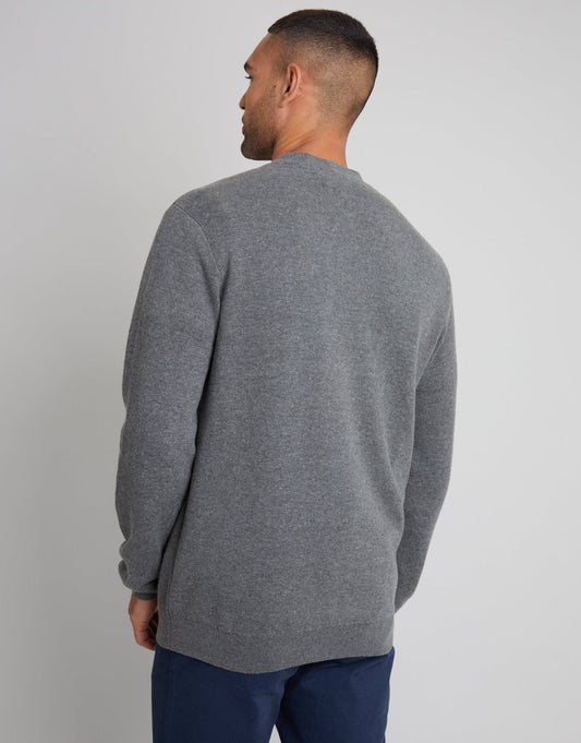 Knitted Cardigan in Charcoal Grey Marl by SATRI & CO. – product view 2