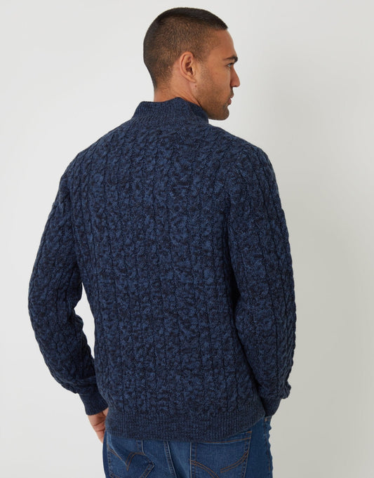 Men's Easy-Wear Textured Jumper for Everyday Layering in Navy Twist – view 2