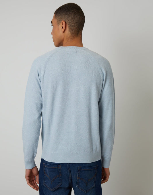 Men's Soft Everyday Jumper for Relaxed Days Off in Light Blue Marl – view 2