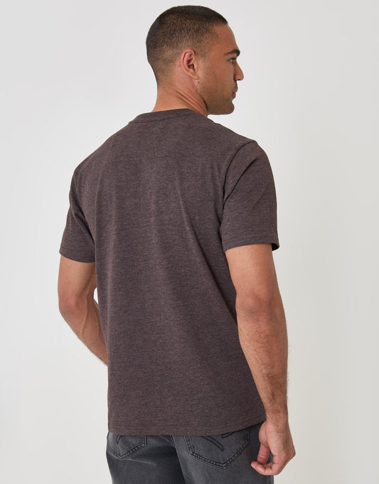 Peached Crew Neck T-Shirt in Chocolate Brown by SATRI & CO. – product view 2