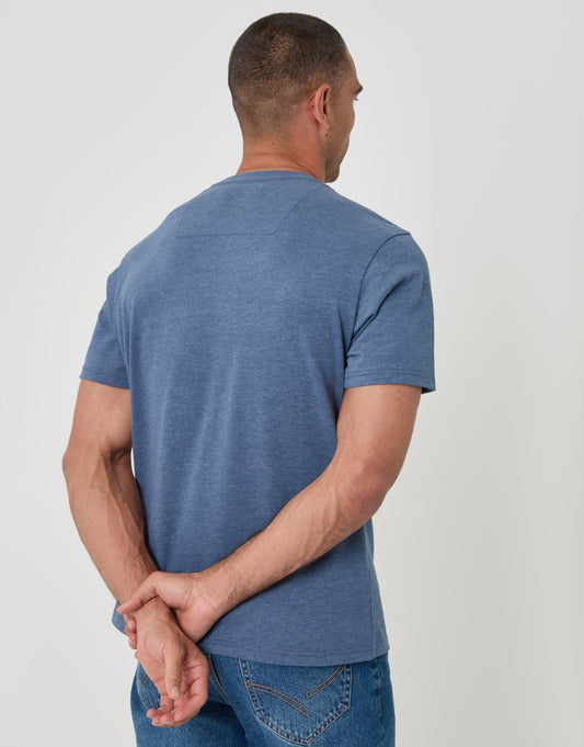 Peached Crew Neck T-Shirt in Light Blue by SATRI & CO. – product view 2