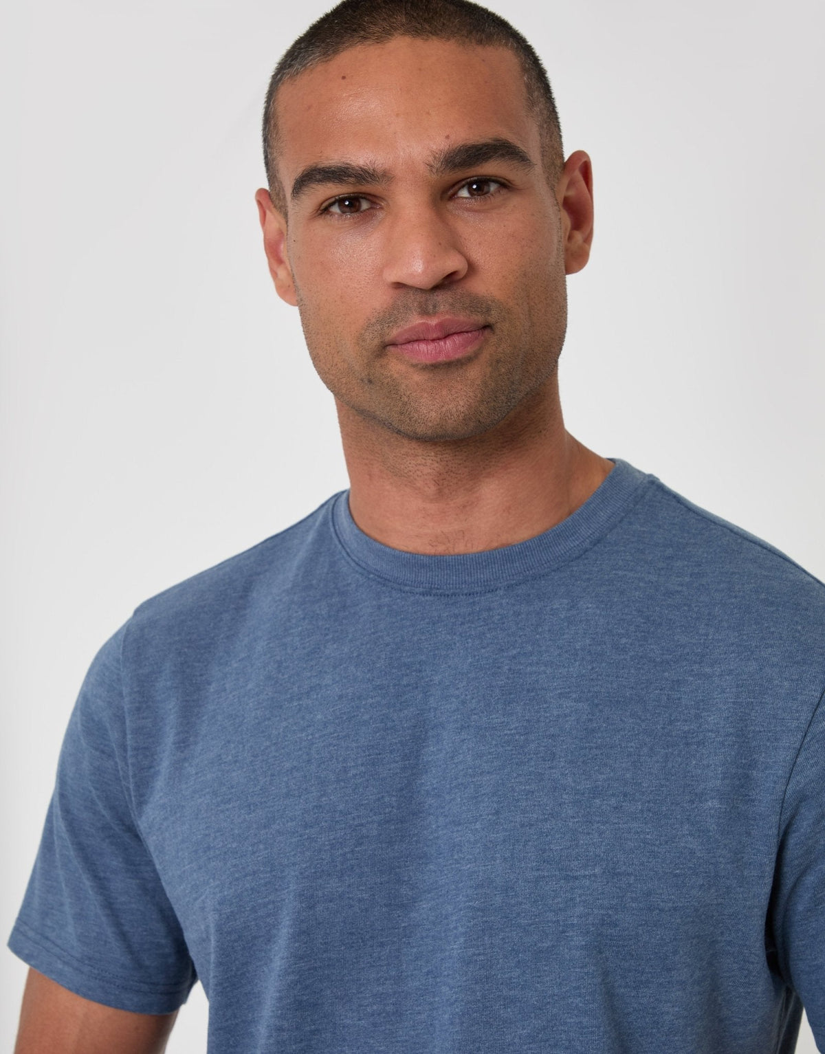Peached Crew Neck T-Shirt in Light Blue by SATRI & CO. – product view 4