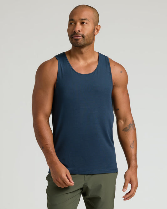 Men's Active Mesh Tank Top 3-Pack – Sleeveless, Breathable Mesh, 4-Way Stretch | Navy