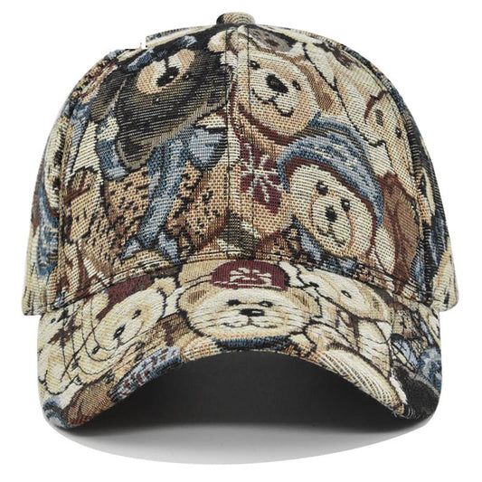 Teddy Bears Men's Cotton Baseball Cap in Brown – view 2