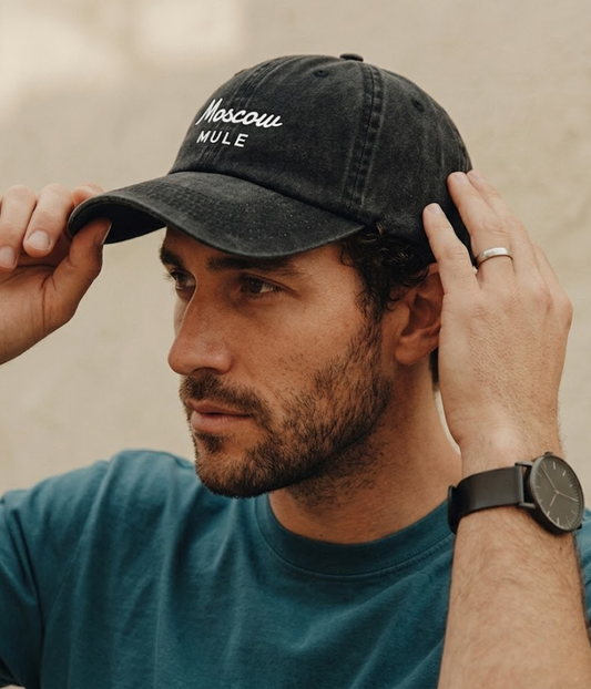 Moscow Mule Men's Washed Cotton Baseball Cap in Black – view 2