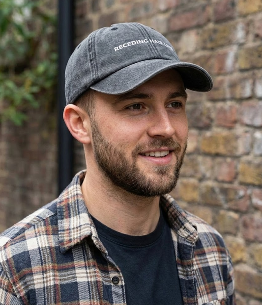 Receding Hair Line Men's Embroidered Washed Cotton Baseball Cap – view 2