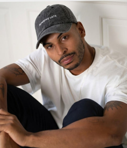 Running Late Men's Embroidered Washed Cotton Baseball Cap – view 2