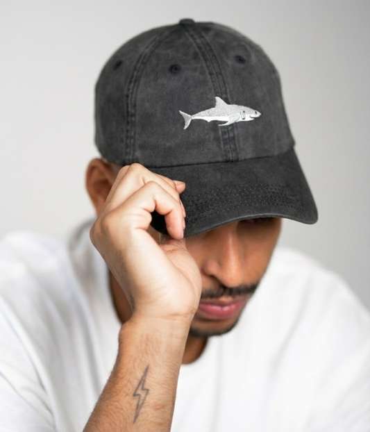 Shark Men's Embroidered Washed Cotton Baseball Cap – view 2