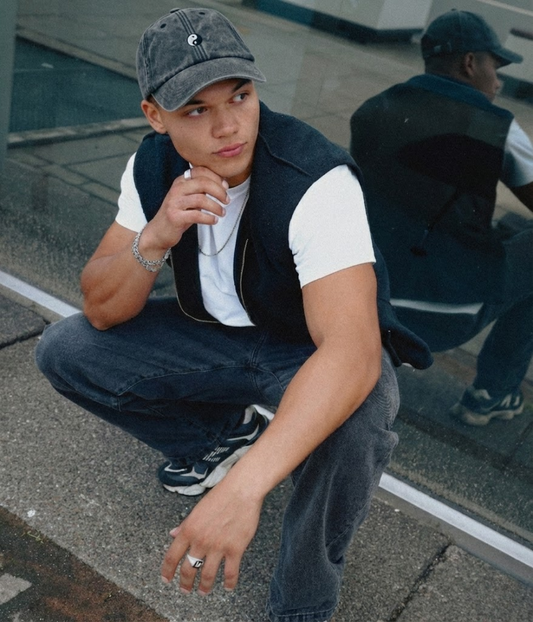 Yin-Yang Men's Embroidered Washed Cotton Baseball Cap – view 2