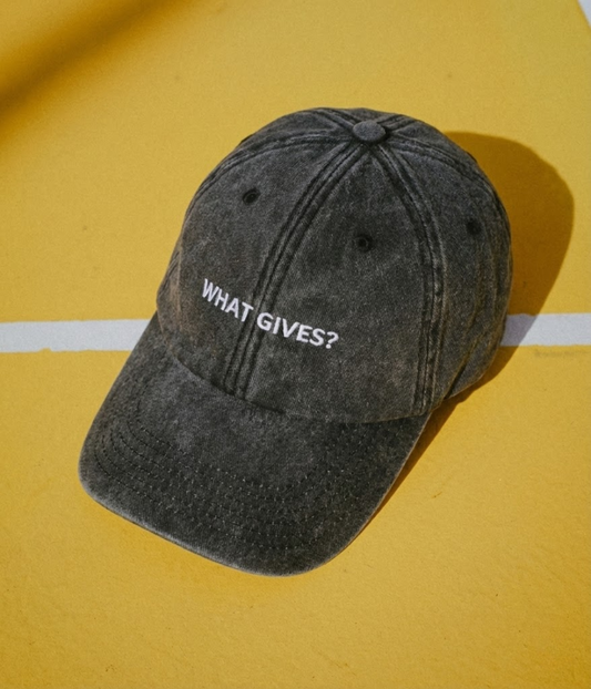 What Gives? Men's Embroidered Washed Cotton Baseball Cap – view 2