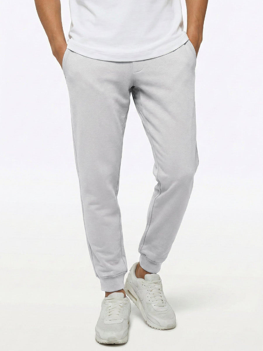 Men's Slim Fit French Terry Joggers – Soft Breathable Fabric, Back Zip Pocket, Articulated Knee | Vapor