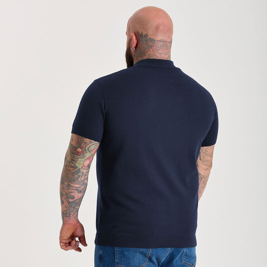 Men's Short Sleeve Dress Polo Shirt – Soft Rayon-Polyester Jersey, Fitted Cut, Tagless Comfort | Navy