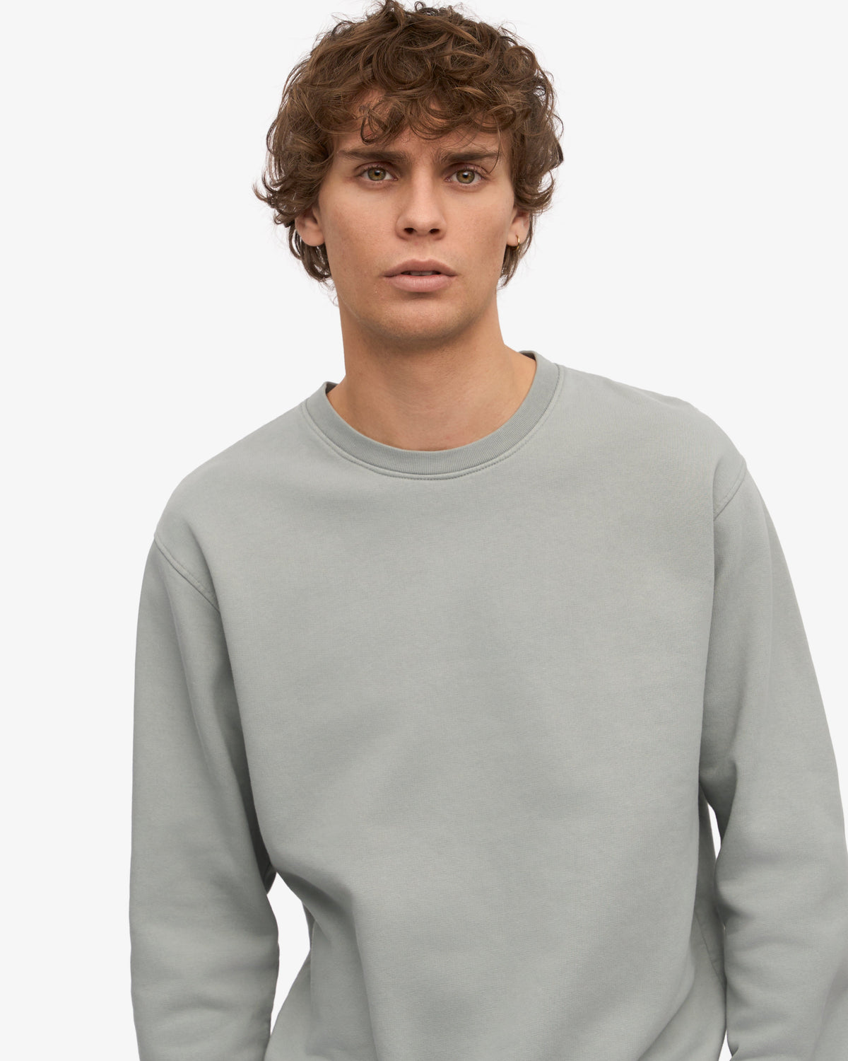 Men's Organic Cotton Crew Neck Sweatshirt in Sapphire Blue – view 6