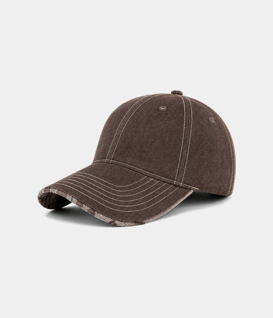 Denim Plaid Men's Washed Cotton Denim Baseball Cap – view 2