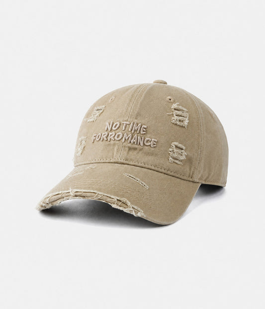 No Time for Romance Men's Distressed Washed Cotton Baseball Cap – view 2