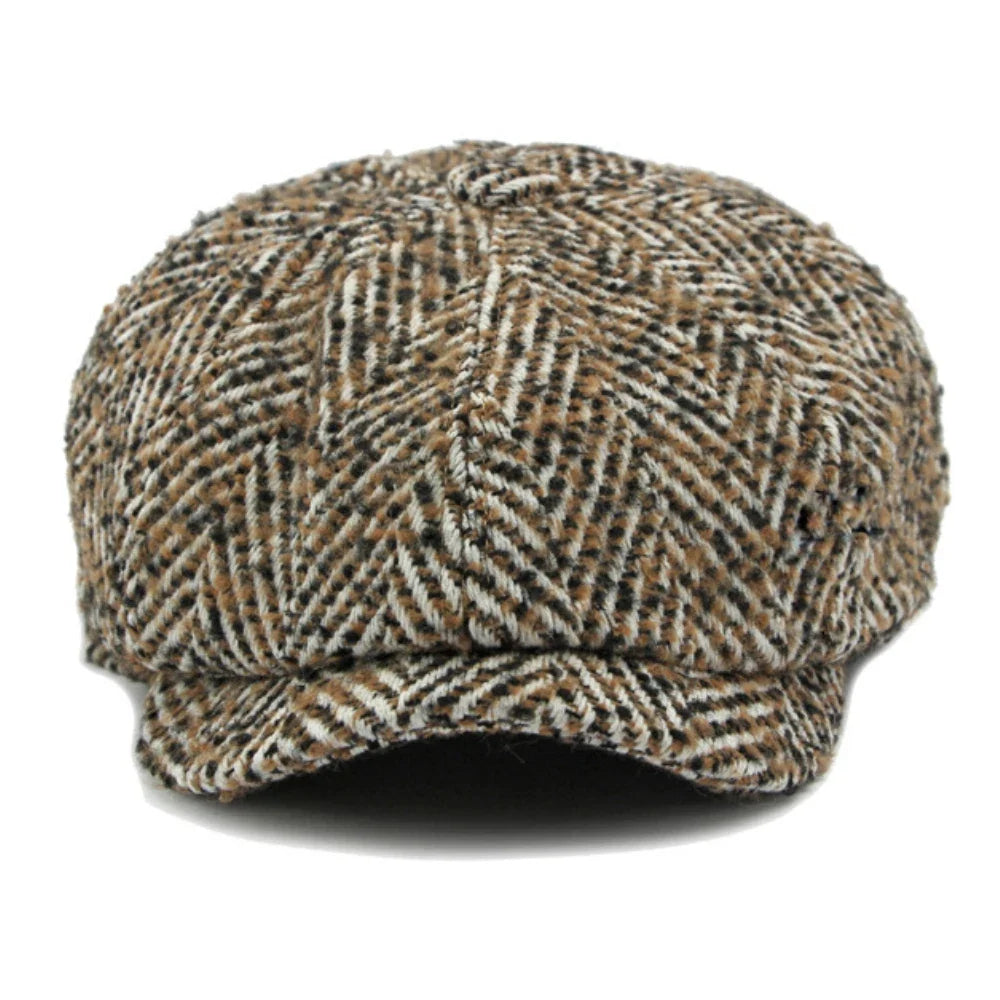 Manhattan Men's Herringbone Cotton Newsboy Cap – view 7