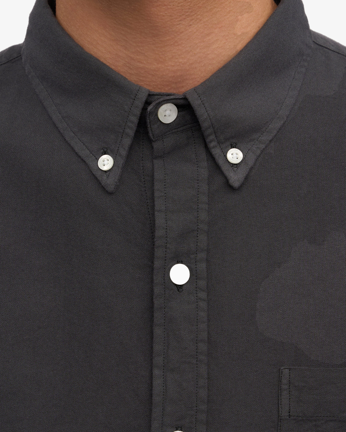 Men's Organic Cotton Oxford Shirt – Button-Down Collar, Slim Fit with Chest Pocket | Lava Grey