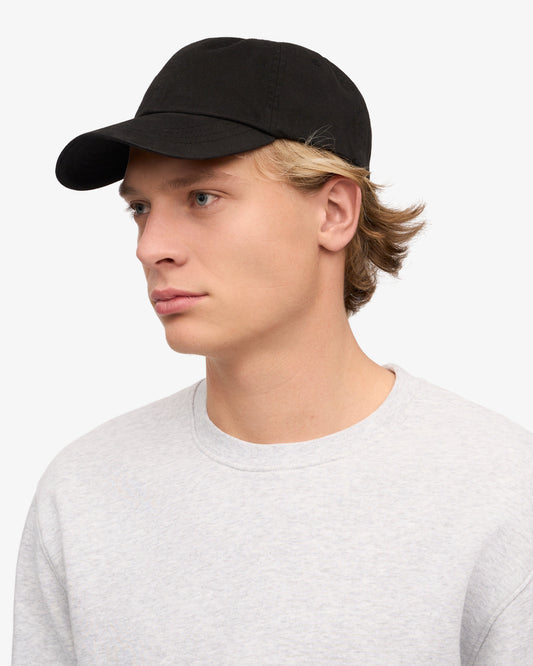 Men's Organic Cotton Baseball Cap in Deep Black – view 2