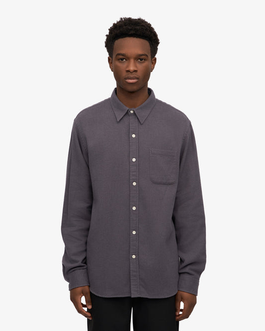 Men's Organic Cotton Flannel Shirt – Lightweight Flannel, Regular Fit with Chest Pocket | Lava Grey