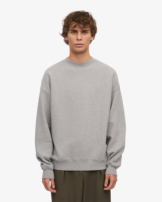 Men's Organic Cotton Oversized Crewneck Sweatsuit – Dropped Shoulders, Relaxed Drawstring Sweatpants | Heather Grey
