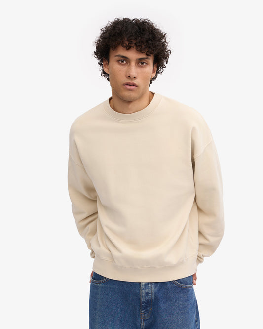 Men's Organic Cotton Oversized Crewneck Sweatsuit – Dropped Shoulders, Relaxed Drawstring Sweatpants | Ivory White