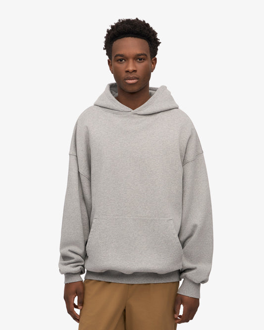 Men's Organic Cotton Hoodie Sweatsuit – Oversized Hoodie with Kangaroo Pocket, Relaxed Sweatpants | Heather Grey