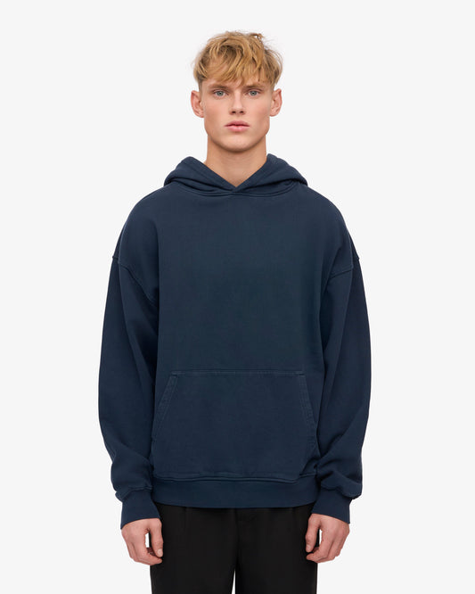 Men's Organic Cotton Hoodie Sweatsuit – Oversized Hoodie with Kangaroo Pocket, Relaxed Sweatpants | Navy Blue