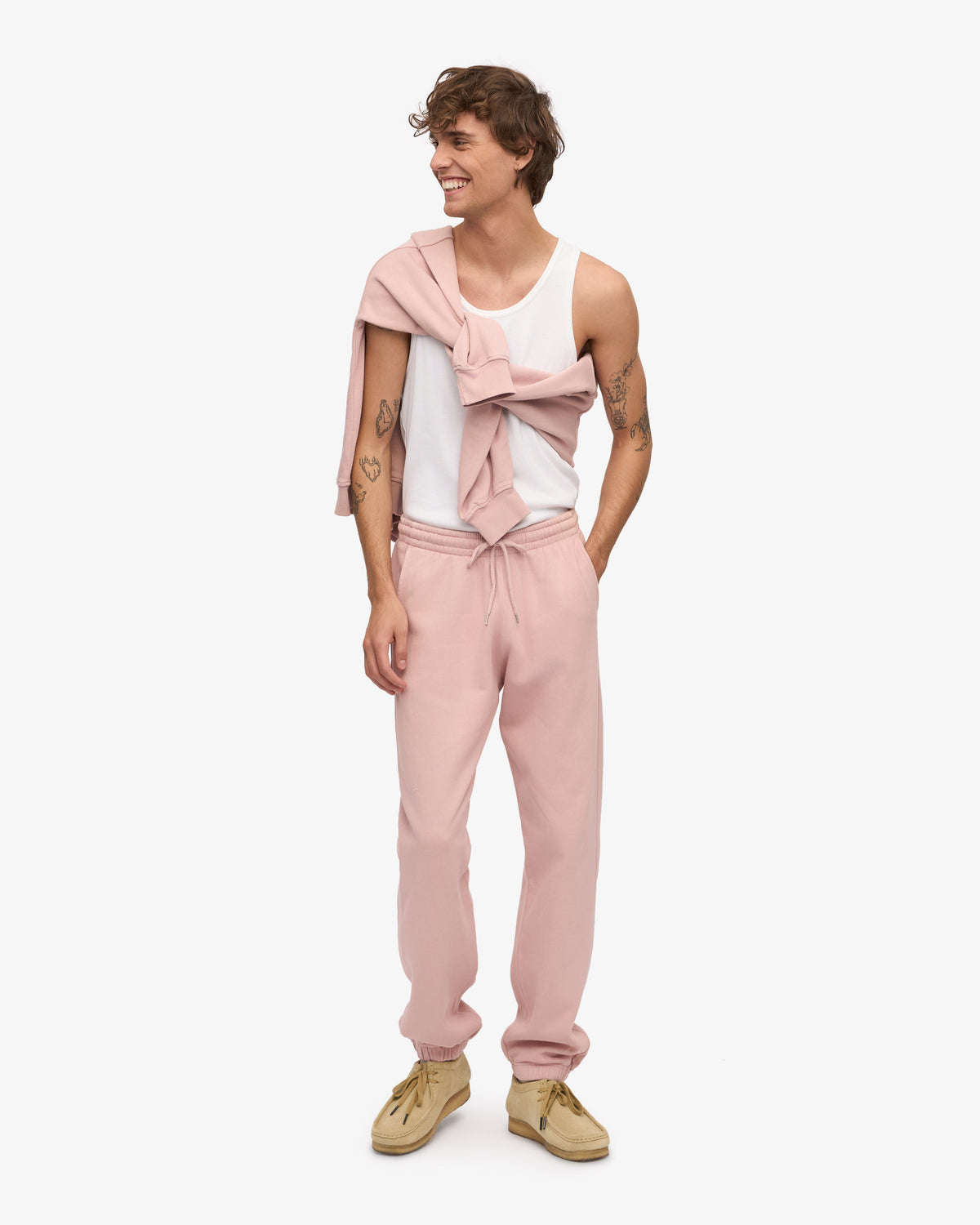 Men's Organic Cotton Sweatpants in Faded Pink – view 6