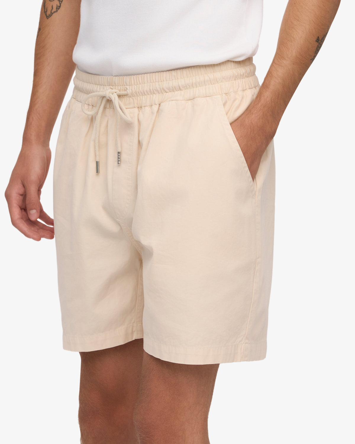 Men's Organic Cotton Twill Shorts in Ivory White – view 6