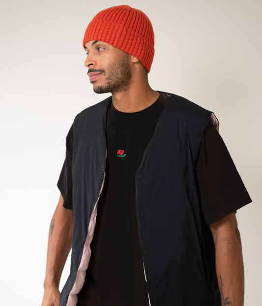 Rose Men's Embroidered T-Shirt – 100% Cotton, Small Red Rose Motif, Regular True-to-Size Fit
