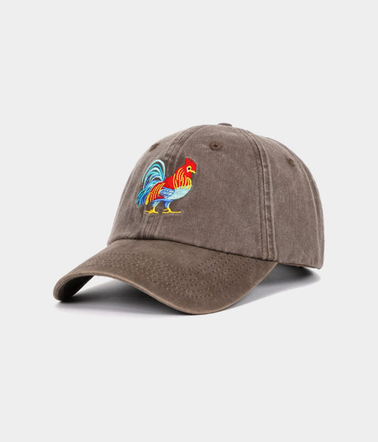 Rooster Men's Embroidered Washed Cotton Baseball Cap – view 2