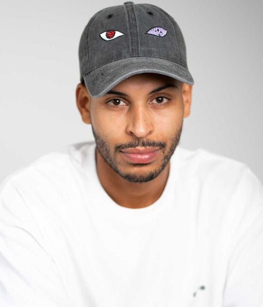 Men's Washed Cotton Baseball Cap in Black – view 2